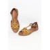 Ferris Mustard Leather Cut Out Sandal