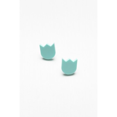 Tulip Aqua Stud Earring