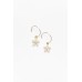 Gold Crystal Flower Drop Earring