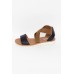 Susanna Navy Leather Sandal