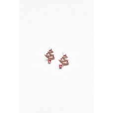 Pink Jewelled Tree Stud Earring