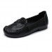 Black Floral Cowhide Leather Loafer Shoes  Loafer Shoes